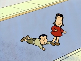 Screenshots from the 1995 CINAR cartoon Rich Little Poor Boy