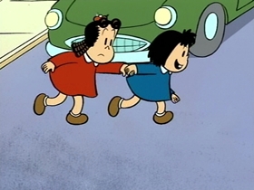 Screenshots from the 1995 CINAR cartoon Rich Little Poor Boy