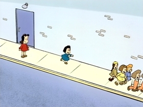 Screenshots from the 1995 CINAR cartoon Rich Little Poor Boy