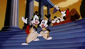 Screenshots from the 1995 Amblin Entertainment cartoon Variety Speak