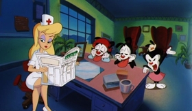 Screenshots from the 1995 Amblin Entertainment cartoon Variety Speak