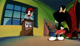 Screenshots from the 1995 Amblin Entertainment cartoon Variety Speak