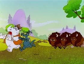 Screenshots from the 1995 MGM cartoon The Ant and the Aardvark