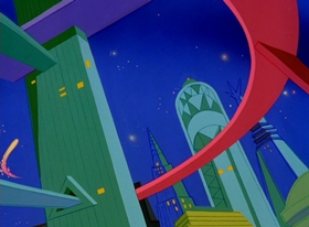 Screenshots from the 1996 Warner Bros. cartoon Superior Duck