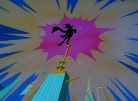 Screenshots from the 1996 Warner Bros. cartoon Superior Duck