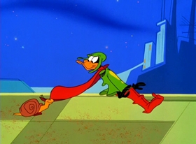 Screenshots from the 1996 Warner Bros. cartoon Superior Duck