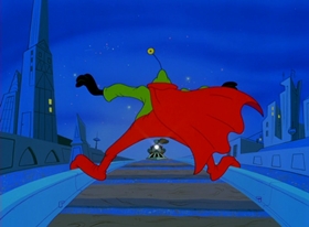 Screenshots from the 1996 Warner Bros. cartoon Superior Duck