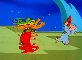 Screenshots from the 1996 Warner Bros. cartoon Superior Duck