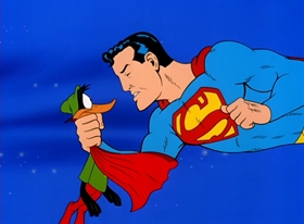 Screenshots from the 1996 Warner Bros. cartoon Superior Duck