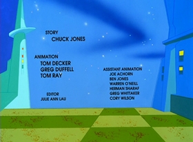 Screenshots from the 1996 Warner Bros. cartoon Superior Duck