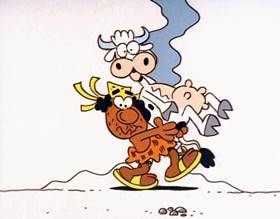 Screenshots from the 1996 Focus Design, Inc. cartoon This For That