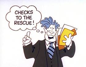 Screenshots from the 1996 Focus Design, Inc. cartoon The Check
