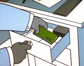 Screenshots from the 1996 Focus Design, Inc. cartoon The Check