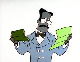 Screenshots from the 1996 Focus Design, Inc. cartoon The Check