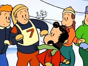 Screenshots from the 1996 CINAR cartoon She Flies Through The Air