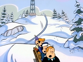 Screenshots from the 1996 CINAR cartoon The Night Before Christmas