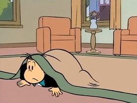 Screenshots from the 1996 CINAR cartoon The Piggy Bank Guard