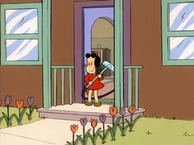 Screenshots from the 1996 CINAR cartoon The Piggy Bank Guard