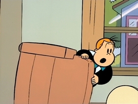 Screenshots from the 1996 CINAR cartoon The Piggy Bank Guard