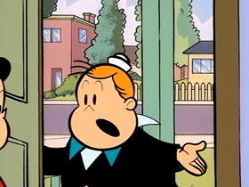 Screenshots from the 1996 CINAR cartoon The Piggy Bank Guard