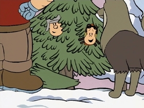 Screenshots from the 1996 CINAR cartoon Oh Christmas Tree