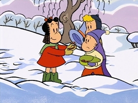 Screenshots from the 1996 CINAR cartoon Santa