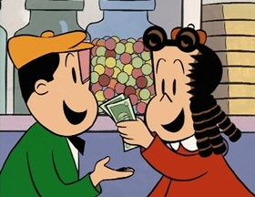 Screenshots from the 1996 CINAR cartoon Valentine