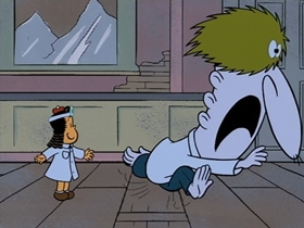 Screenshots from the 1996 CINAR cartoon The Bogeyman