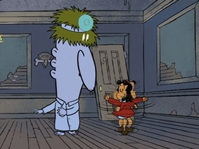 Screenshots from the 1996 CINAR cartoon The Bogeyman