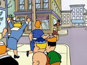 Screenshots from the 1996 CINAR cartoon Tattoos