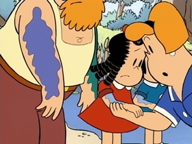 Screenshots from the 1996 CINAR cartoon Tattoos