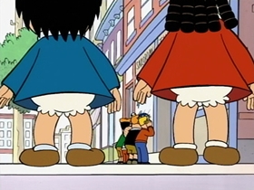 Screenshots from the 1996 CINAR cartoon Tattoos