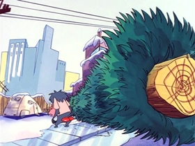 Screenshots from the 1997 Hanna-Barbera cartoon Happy Baboon Holidays