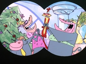 Screenshots from the 1997 Hanna-Barbera cartoon Happy Baboon Holidays