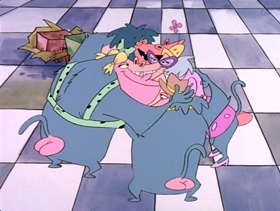 Screenshots from the 1997 Hanna-Barbera cartoon Happy Baboon Holidays