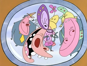 Screenshots from the 1997 Hanna-Barbera cartoon Happy Baboon Holidays