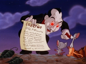 Screenshots from the 1997 Amblin Entertainment cartoon A Pinky and the Brain Halloween