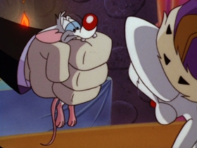 Screenshots from the 1997 Amblin Entertainment cartoon A Pinky and the Brain Halloween