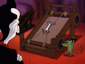 Screenshots from the 1997 Amblin Entertainment cartoon A Pinky and the Brain Halloween