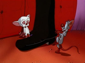 Screenshots from the 1997 Amblin Entertainment cartoon A Pinky and the Brain Halloween