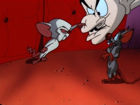 Screenshots from the 1997 Amblin Entertainment cartoon A Pinky and the Brain Halloween