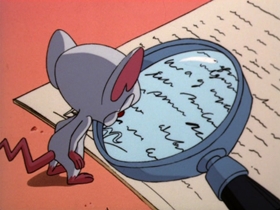 Screenshots from the 1997 Amblin Entertainment cartoon A Pinky and the Brain Halloween