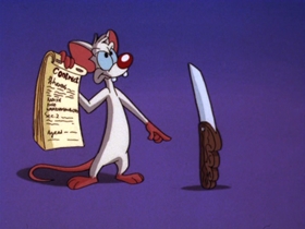 Screenshots from the 1997 Amblin Entertainment cartoon A Pinky and the Brain Halloween