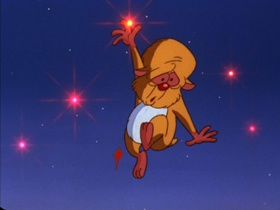 Screenshots from the 1997 Amblin Entertainment cartoon A Pinky and the Brain Halloween