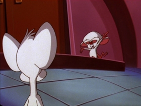 Screenshots from the 1997 Amblin Entertainment cartoon A Pinky and the Brain Halloween