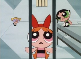 Screenshots from the 1998 Hanna-Barbera cartoon Powerpuff Bluff