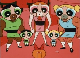 Screenshots from the 1998 Hanna-Barbera cartoon Powerpuff Bluff