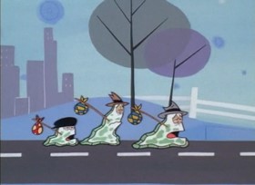Screenshots from the 1998 Hanna-Barbera cartoon Geshundfight