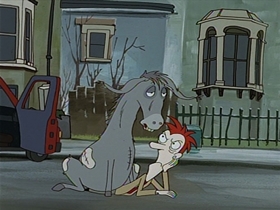 Screenshots from the 1998 Absolutely Productions cartoon Pony