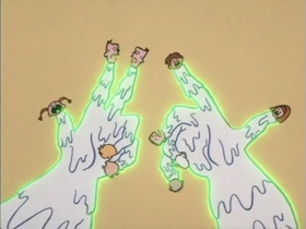 Screenshots from the 1999 Hanna-Barbera cartoon Paste Makes Waste